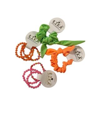 🇧🇷Vibrant Color Scrunchies & Beaded Bracelet Set (4 items for $17) NWT